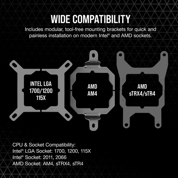 Corsair iCUE H100i Elite LCD Display CPU Liquid Cooler (Black)